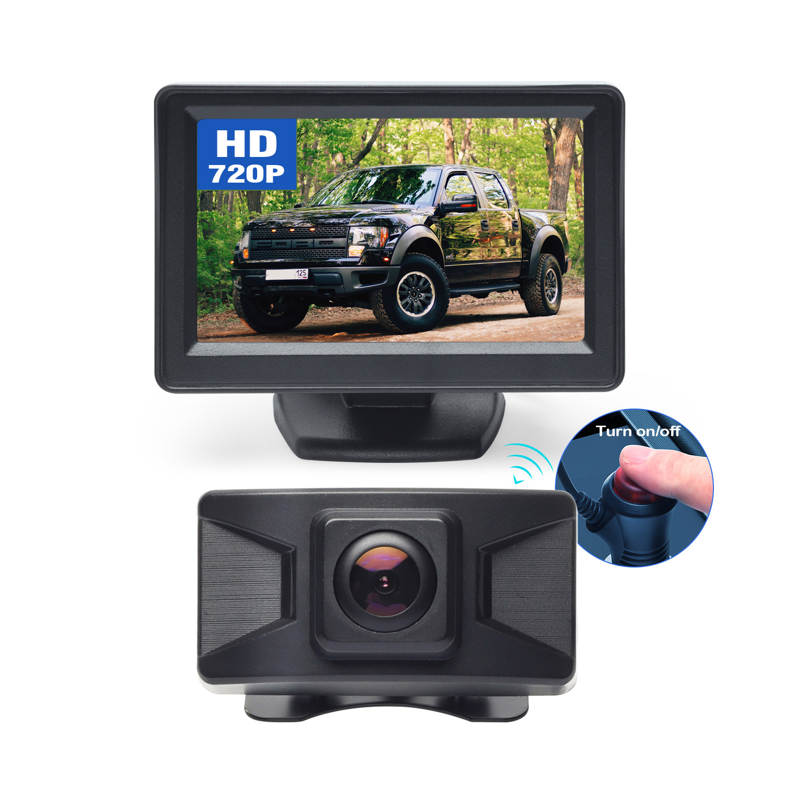Auto-VOX T2 Backup Camera Kit 4.3 LCD Car Rearview Mirror Monitor